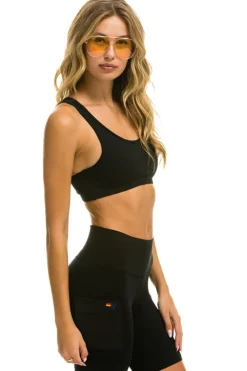 Activewear | Activewear | Aviator Nation 6 INCH CARGO POCKET HI-RISE BIKER SHORT - BLACK