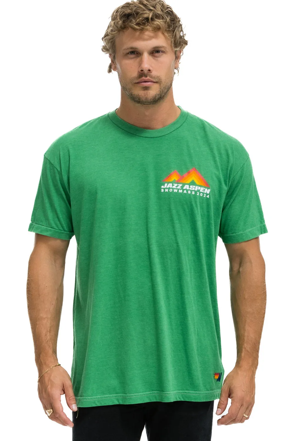 Tees | Tees | Aviator Nation JAZZ ASPEN SNOWMASS 2024 CREW TEE SHIRT - KELLY GREEN KELLYGREEN