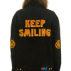 Denim | Denim | Aviator Nation KEEP SMILING OVERSIZED CONCERT DENIM JACKET - VINTAGE BLACK VINTAGEBLACK