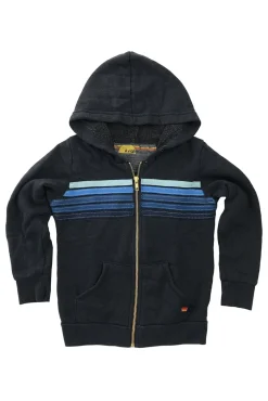 Kid's Hoodies | Aviator Nation KID'S 5 STRIPE HOODIE - CHARCOAL // BLUE CHARCOAL//BLUE