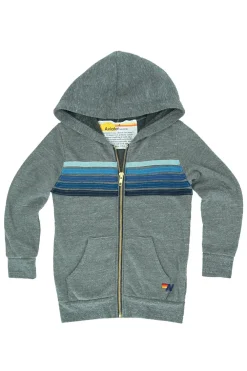 Kid's Hoodies | Aviator Nation KID'S 5 STRIPE HOODIE - HEATHER GREY // BLUE STRIPES HEATHERGREY//BLUESTRIPES