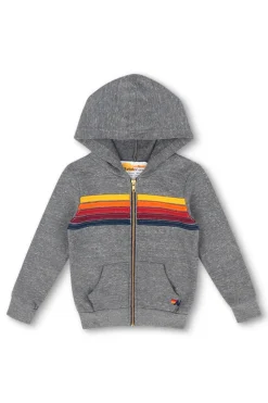 Kid's Hoodies | Aviator Nation KID'S 5 STRIPE HOODIE - HEATHER GREY HEATHERGREY