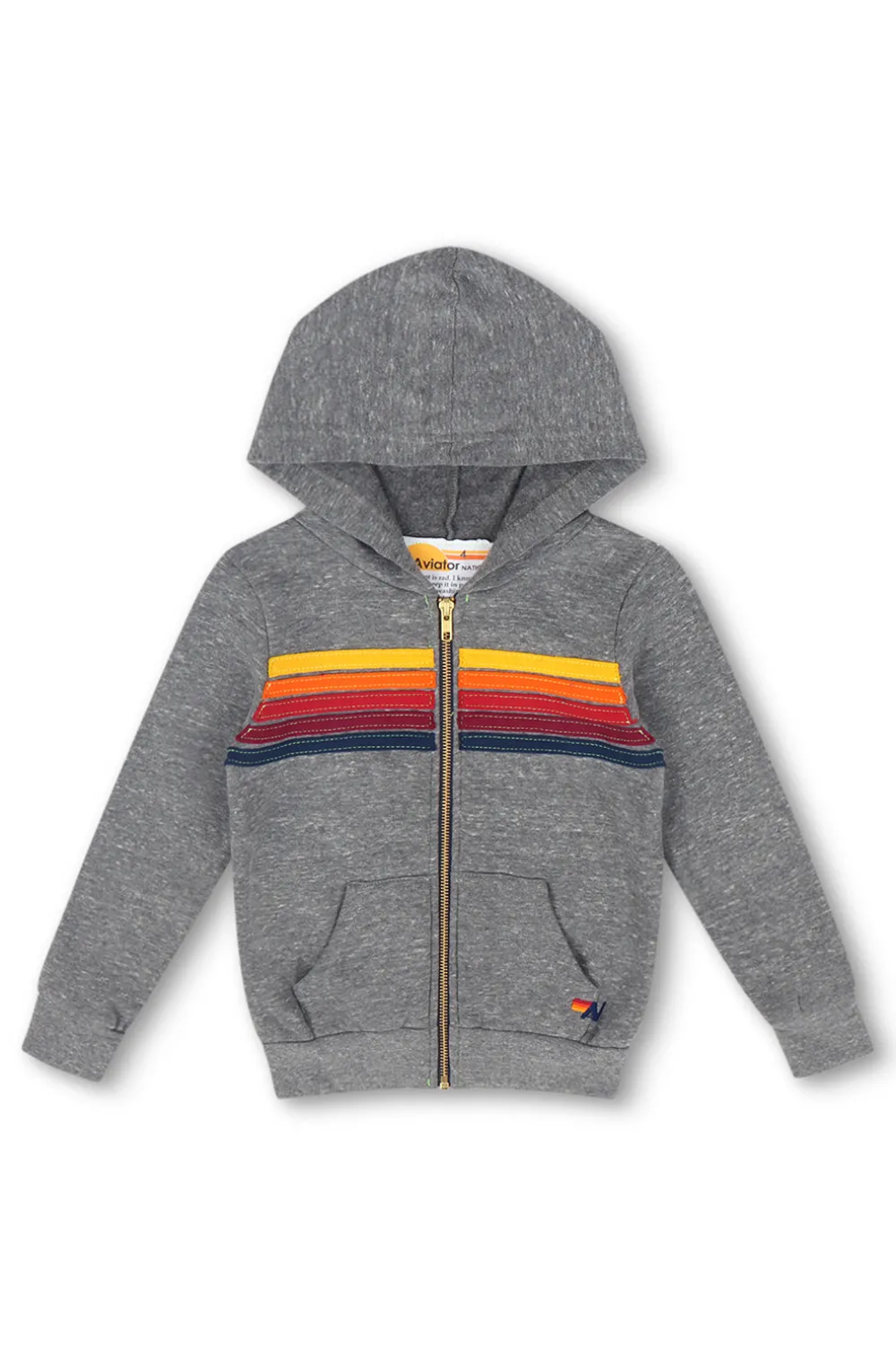 Kid's Hoodies | Aviator Nation KID'S 5 STRIPE HOODIE - HEATHER GREY HEATHERGREY