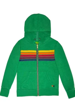Kid's Hoodies | Aviator Nation KID'S 5 STRIPE HOODIE - KELLY GREEN KELLYGREEN