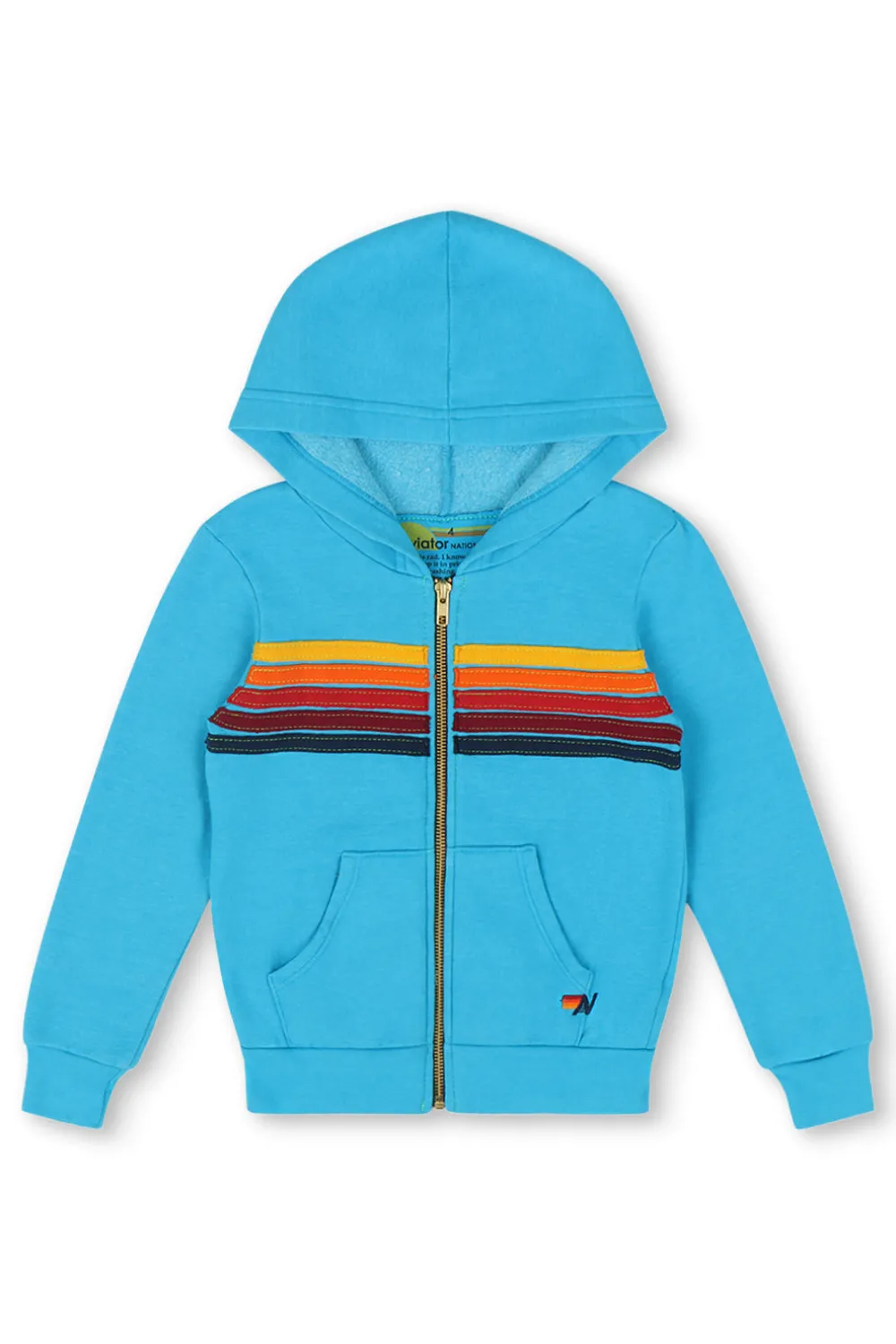 Kid's Hoodies | Aviator Nation KID'S 5 STRIPE HOODIE - NEON BLUE NEONBLUE