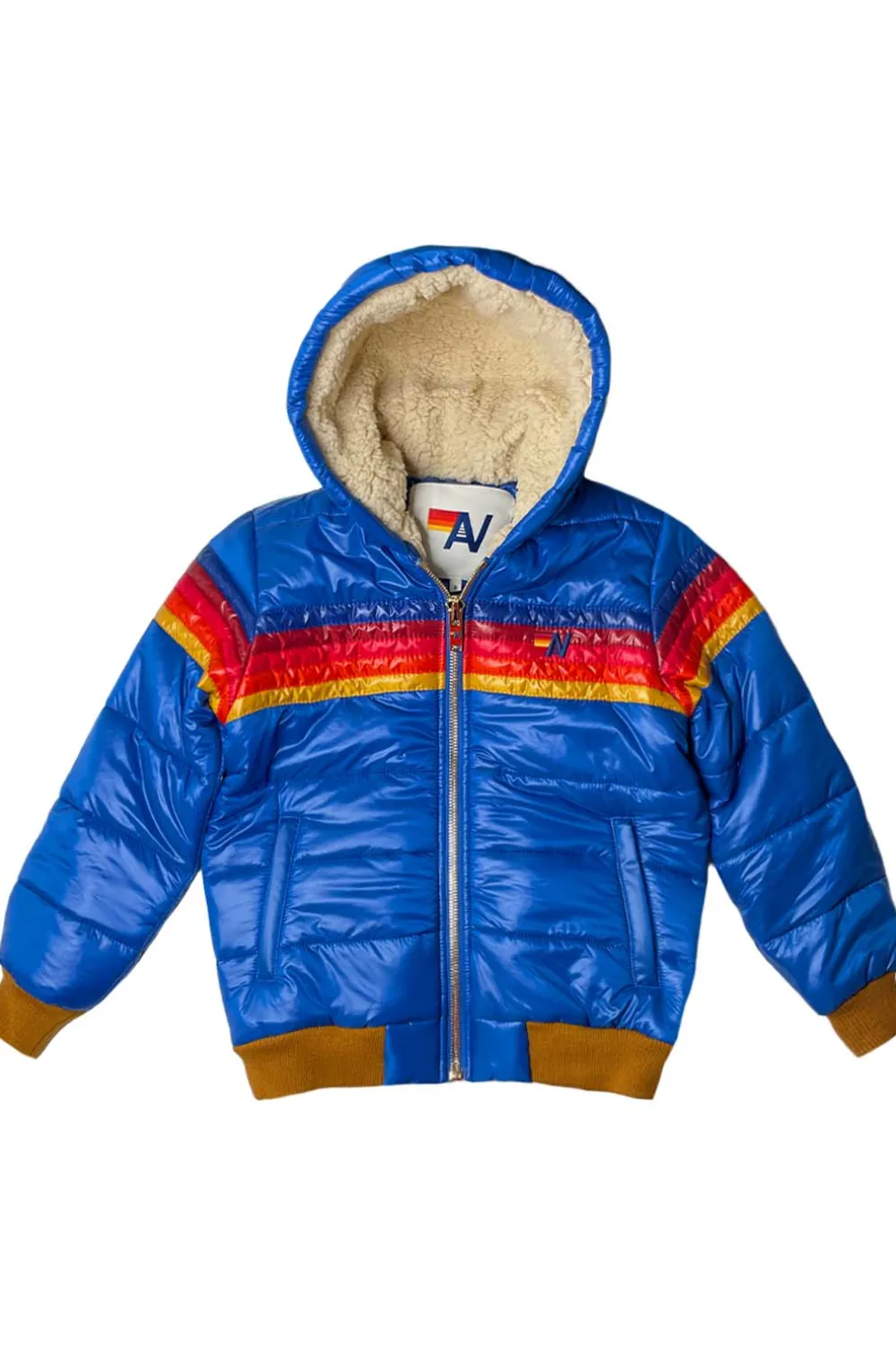Kid's Outerwear | Aviator Nation KIDS 5 STRIPE TREKKER JACKET - GLOSSY SNORKEL BLUE GLOSSYSNORKELBLUE