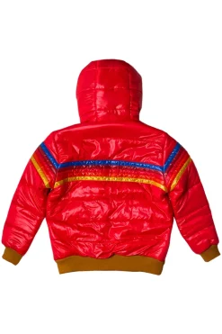 Kid's Outerwear | Aviator Nation KIDS 5 STRIPE TREKKER JACKET - GLOSSY CHERRY GLOSSYCHERRY
