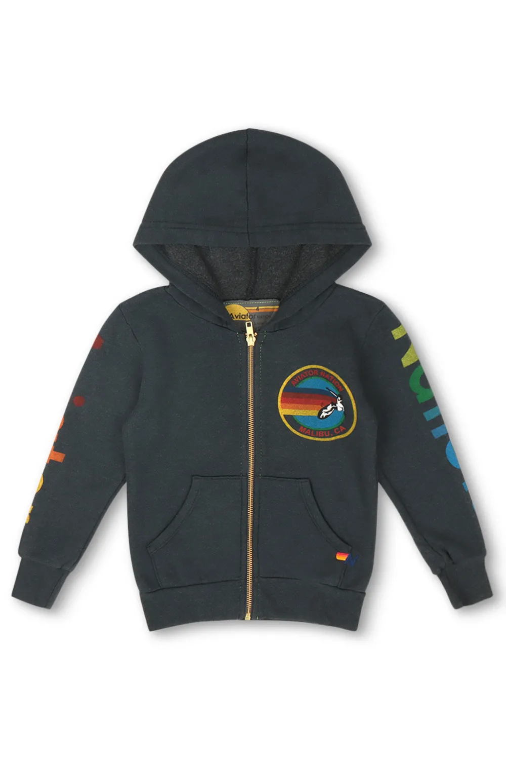Kid's Hoodies | Aviator Nation KID'S MALIBU ZIP HOODIE - CHARCOAL