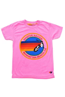 Kid's Tees | Aviator Nation KID'S MANHATTAN BEACH TEE - NEON PINK NEONPINK