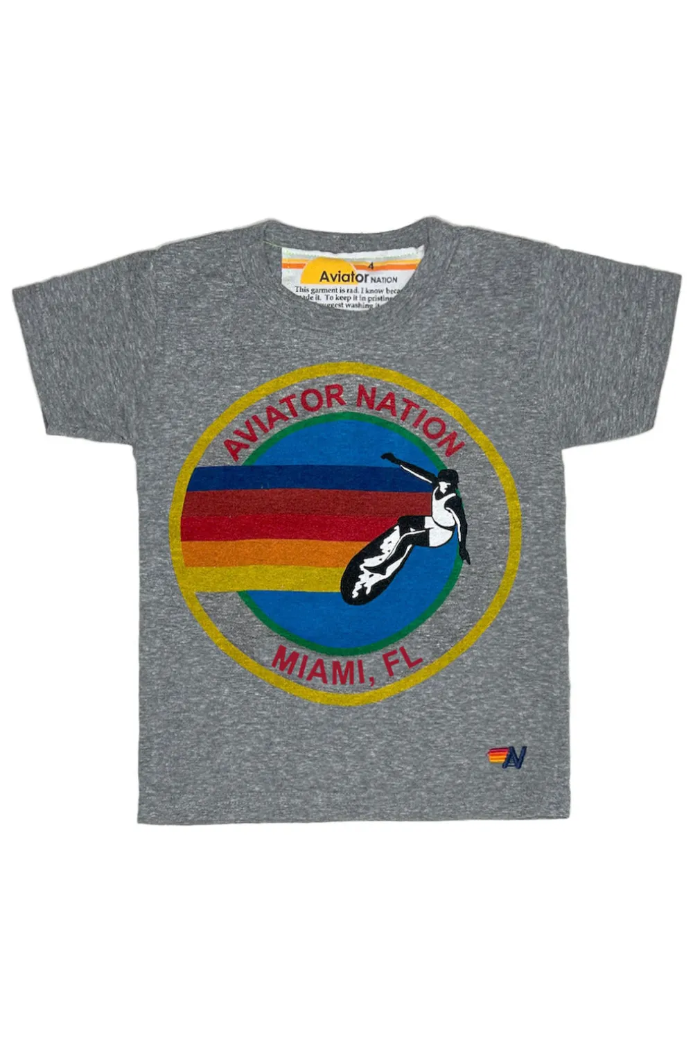 Kid's Tees | Aviator Nation KID'S MIAMI TEE - HEATHER GREY HEATHERGREY