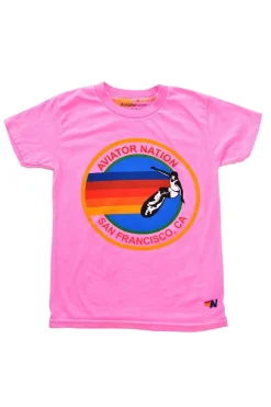 Kid's Tees | Aviator Nation KIDS SAN FRANCISCO CREW TEE - NEON PINK NEONPINK