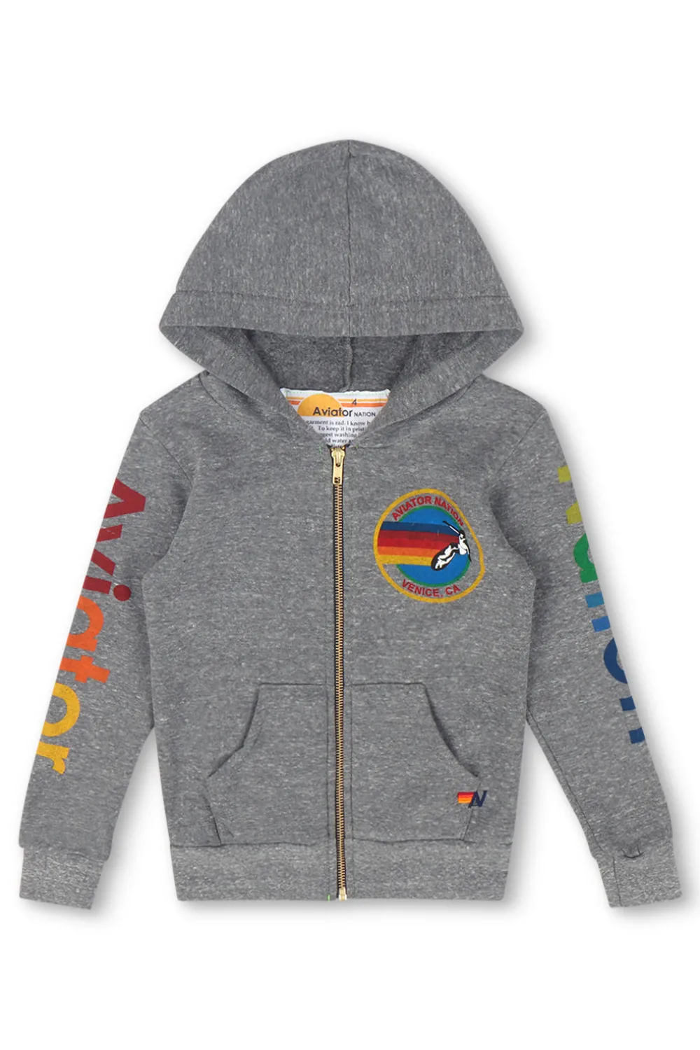 Kid's Hoodies | Aviator Nation KID'S ZIP HOODIE - HEATHER GREY HEATHERGREY