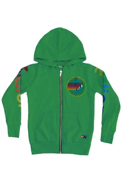 Kid's Hoodies | Aviator Nation KID'S ZIP HOODIE - KELLY GREEN KELLYGREEN