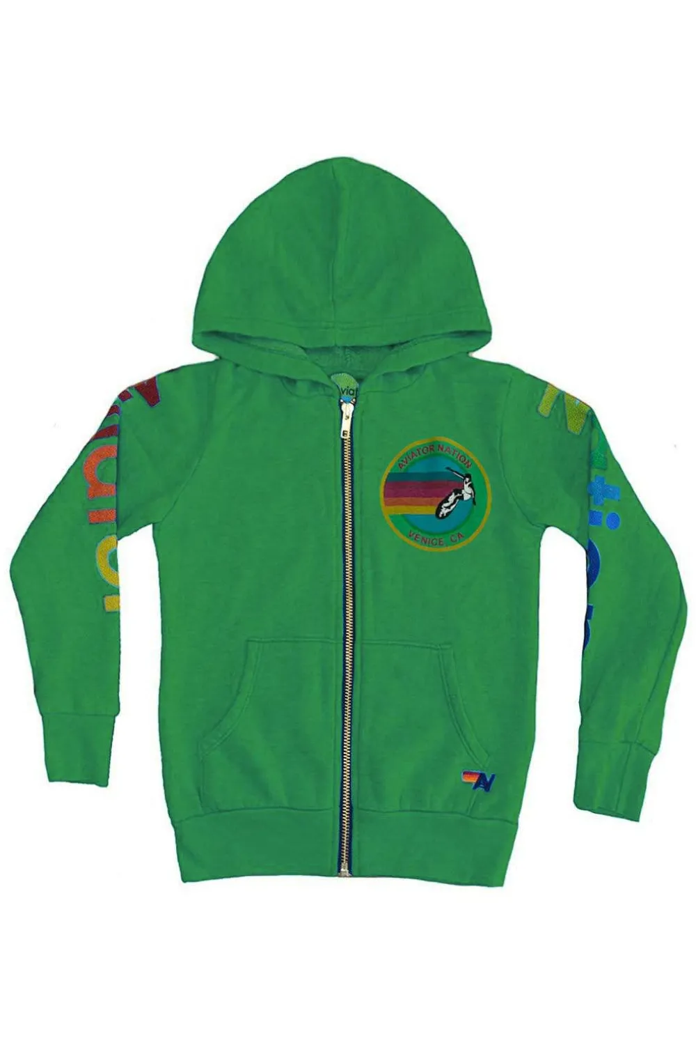 Kid's Hoodies | Aviator Nation KID'S ZIP HOODIE - KELLY GREEN KELLYGREEN