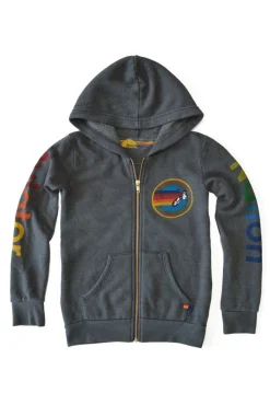 Kid's Hoodies | Aviator Nation KID'S ZIP HOODIE - VINTAGE CHARCOAL VINTAGECHARCOAL