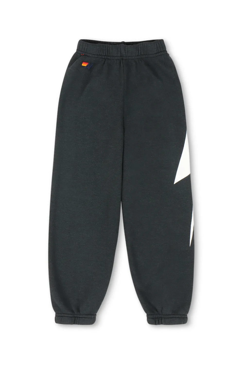 Kid's Sweatpants | Aviator Nation KIDS BOLT PRINT SWEATPANTS - CHARCOAL // WHITE CHARCOAL//WHITE