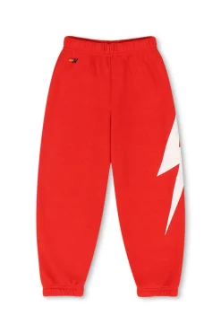 Kid's Sweatpants | Aviator Nation KIDS BOLT PRINT SWEATPANTS - RED