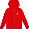 Kid's Hoodies | Aviator Nation KIDS BOLT PRINT ZIP HOODIE - RED