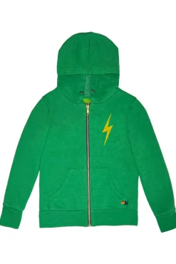 Kid's Hoodies | Aviator Nation KIDS BOLT PRINT ZIP HOODIE - KELLY GREEN KELLYGREEN