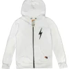 Kid's Hoodies | Aviator Nation KIDS BOLT PRINT ZIP HOODIE - WHITE