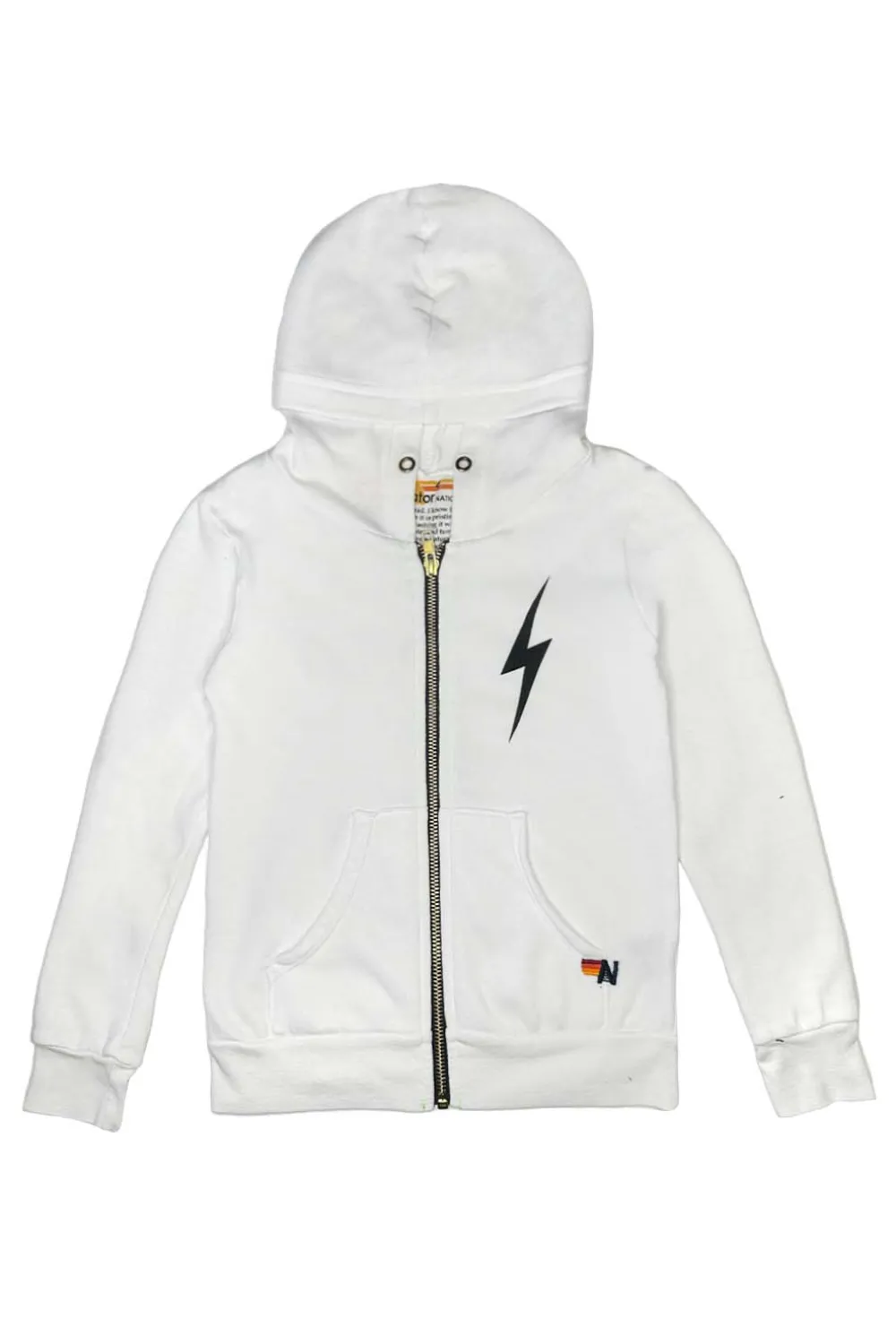 Kid's Hoodies | Aviator Nation KIDS BOLT PRINT ZIP HOODIE - WHITE