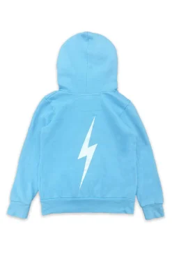 Kid's Hoodies | Aviator Nation KIDS BOLT PRINT ZIP HOODIE - SKY // WHITE SKY//WHITE