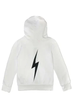 Kid's Hoodies | Aviator Nation KIDS BOLT PRINT ZIP HOODIE - WHITE