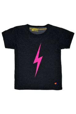 Kid's Tees | Aviator Nation KID'S  BOLT TEE - BLACK // NEON PINK BLACK//NEONPINK