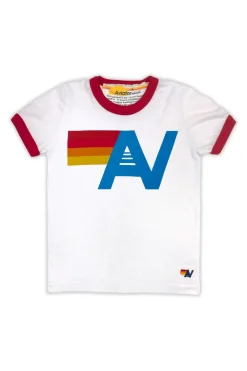 Kid's Tees | Aviator Nation KID'S LOGO RINGER TEE - WHITE // RED WHITE//RED