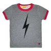 Kid's Tees | Aviator Nation KID'S RINGER  BOLT TEE - HEATHER GREY // RED HEATHERGREY//RED