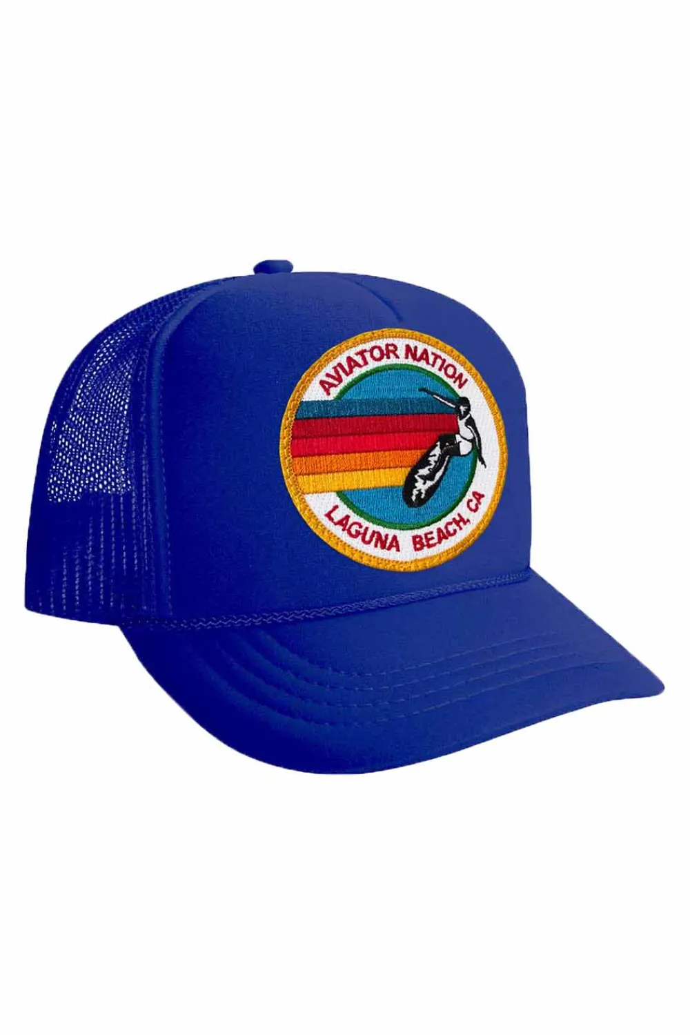 Kid's Trucker Hats | Aviator Nation KID'S SIGNATURE LAGUNA BEACH LOGO - VINTAGE TRUCKER HAT VINTAGETRUCKERHAT