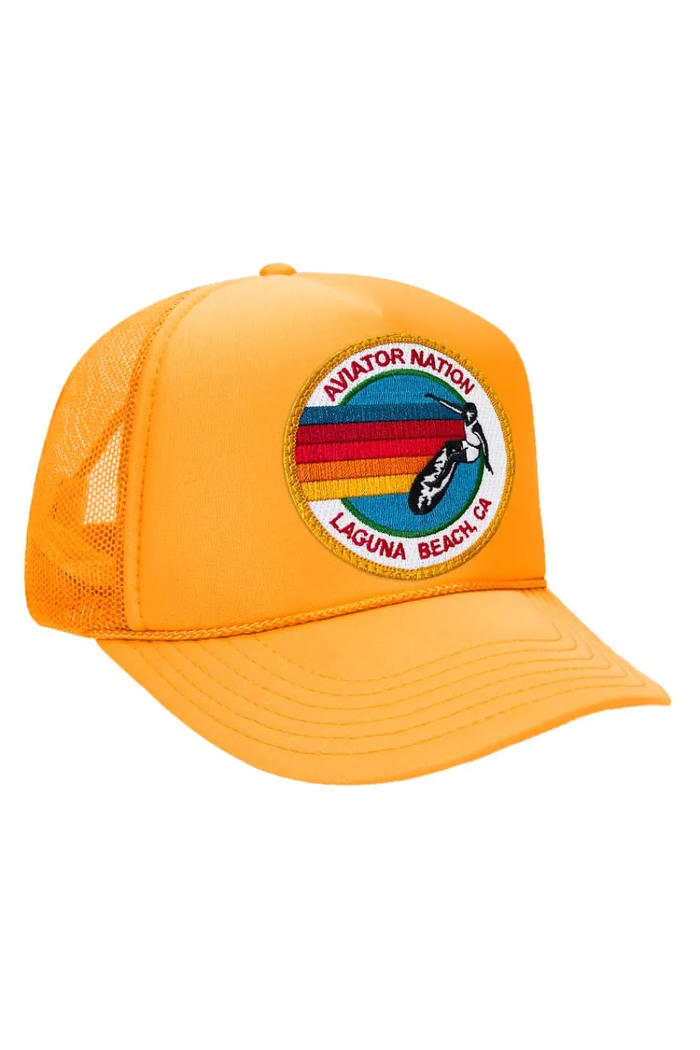 Kid's Trucker Hats | Aviator Nation KID'S SIGNATURE LAGUNA BEACH LOGO - VINTAGE TRUCKER HAT VINTAGETRUCKERHAT