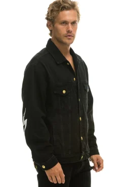 Denim | Denim | Aviator Nation LOCALS ONLY OVERSIZED CONCERT DENIM JACKET - VINTAGE BLACK VINTAGEBLACK