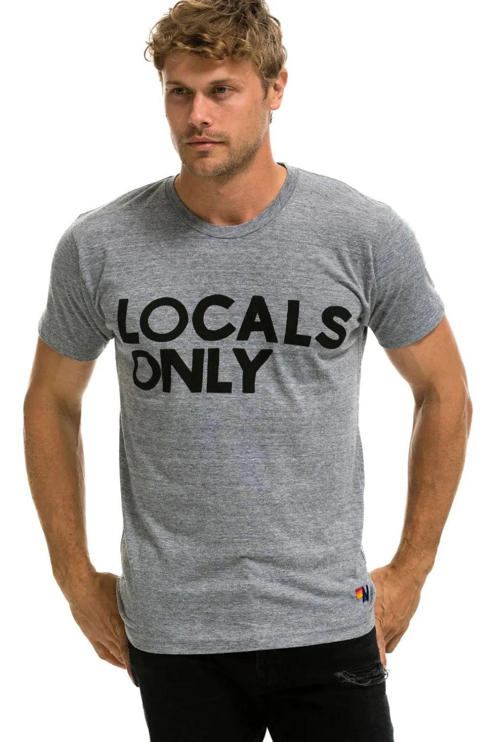 Tees | Tees | Aviator Nation LOCALS ONLY TEE - HEATHER GREY HEATHERGREY