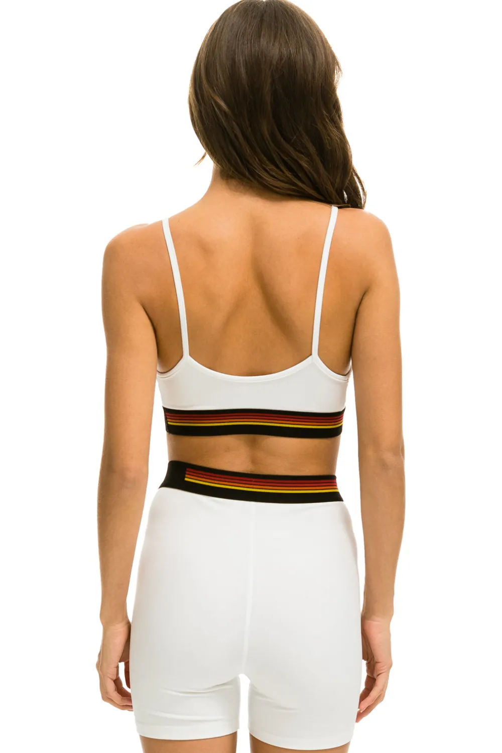 Activewear | Activewear | Aviator Nation LOGO 4 INCH HI-RISE BIKER SHORT - WHITE
