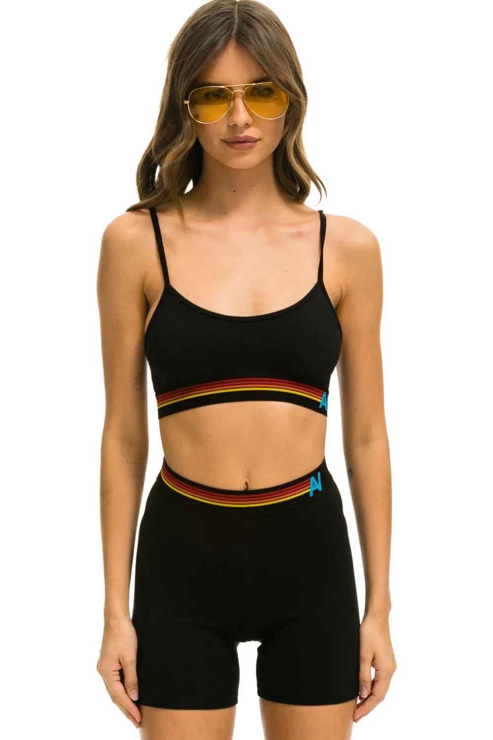 Activewear | Activewear | Aviator Nation LOGO ADJUSTABLE BRALETTE - BLACK