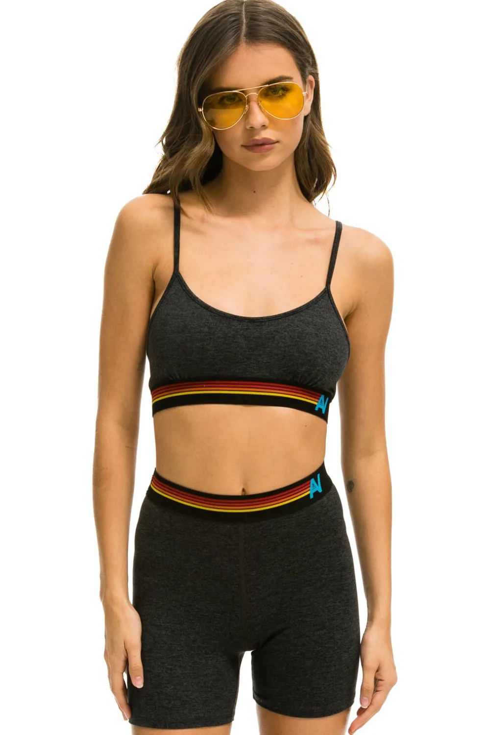 Activewear | Activewear | Aviator Nation LOGO ADJUSTABLE BRALETTE - CHARCOAL