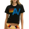Boyfriend Tees | Tees | Aviator Nation LOGO BOYFRIEND TEE - BLACK