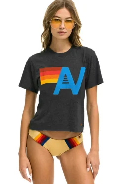 Boyfriend Tees | Tees | Aviator Nation LOGO BOYFRIEND TEE - CHARCOAL
