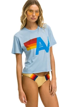 Boyfriend Tees | Tees | Aviator Nation LOGO BOYFRIEND TEE - ICE