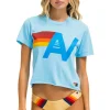 Boyfriend Tees | Tees | Aviator Nation LOGO BOYFRIEND TEE - SKY