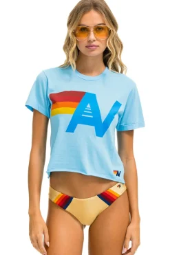 Boyfriend Tees | Tees | Aviator Nation LOGO BOYFRIEND TEE - SKY