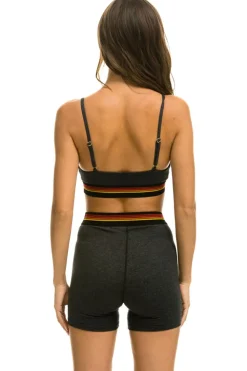 Activewear | Activewear | Aviator Nation LOGO ELASTIC KEYHOLE BRA - CHARCOAL
