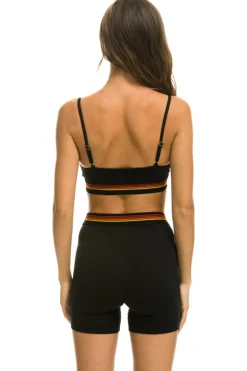 Activewear | Activewear | Aviator Nation LOGO ELASTIC KEYHOLE BRA - BLACK