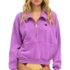 Sweatshirts | Sweatshirts | Aviator Nation LOGO EMBROIDERY HALF ZIP SWEATSHIRT - NEON PURPLE NEONPURPLE