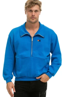 Sweatshirts | Sweatshirts | Aviator Nation LOGO EMBROIDERY HALF ZIP SWEATSHIRT - OCEAN