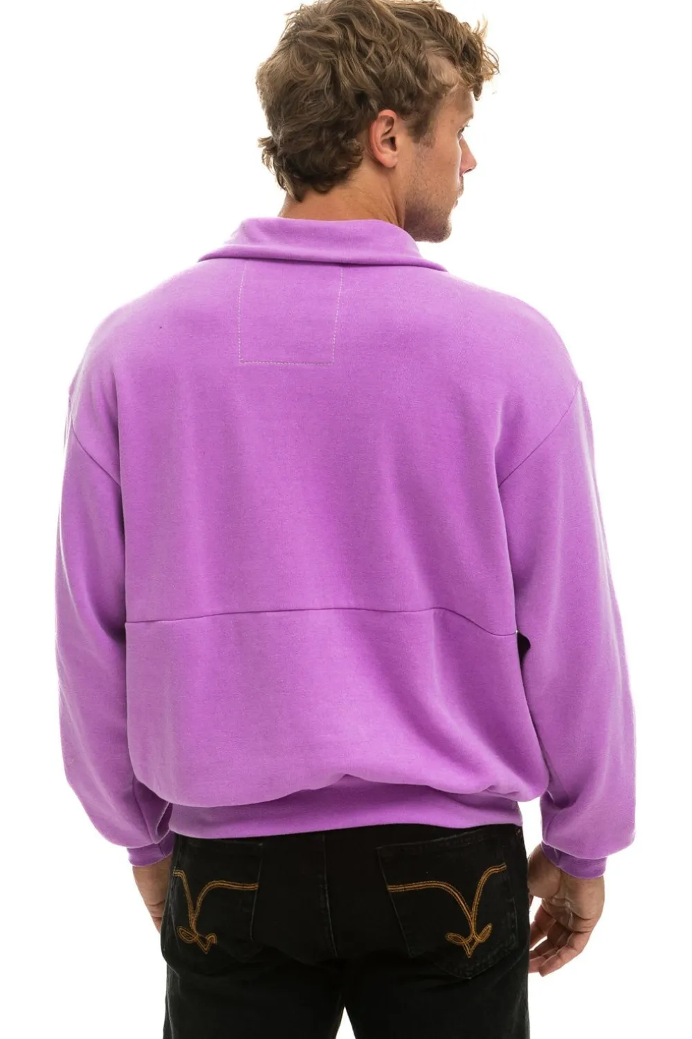 Sweatshirts | Sweatshirts | Aviator Nation LOGO EMBROIDERY HALF ZIP SWEATSHIRT - NEON PURPLE NEONPURPLE
