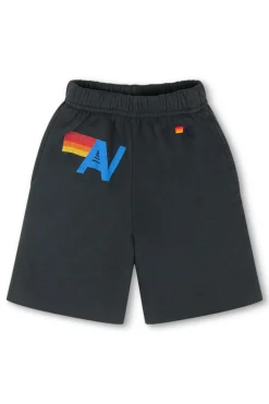 Kid's Shorts | Aviator Nation LOGO KIDS SWEATSHORTS - CHARCOAL