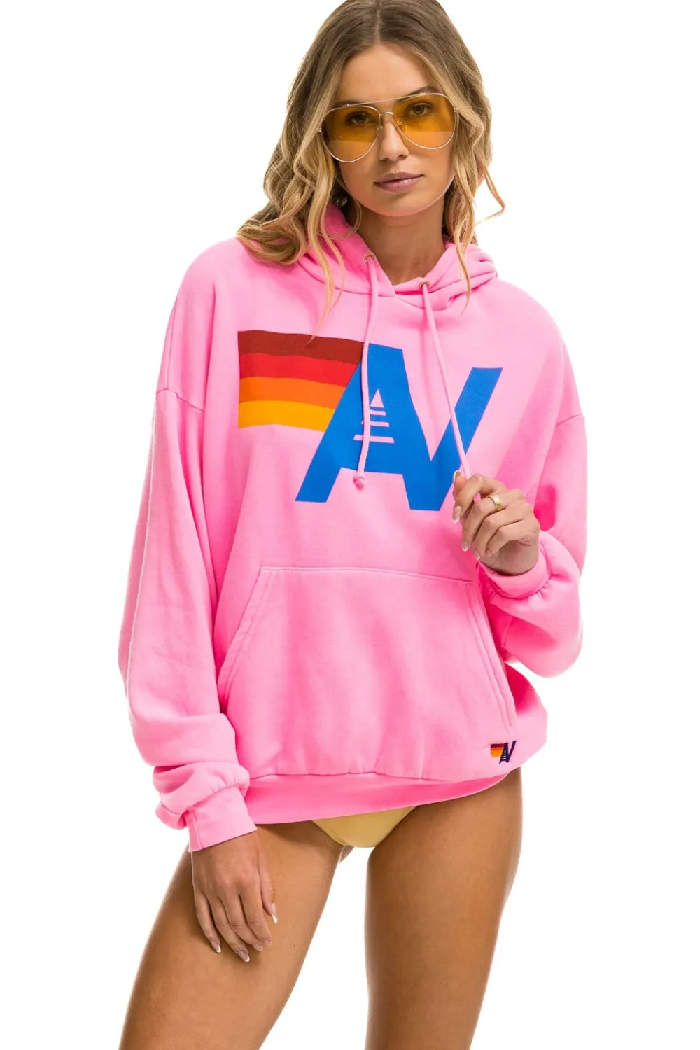 Hoodies | Hoodies | Aviator Nation LOGO PULLOVER RELAXED HOODIE - NEON PINK NEONPINK
