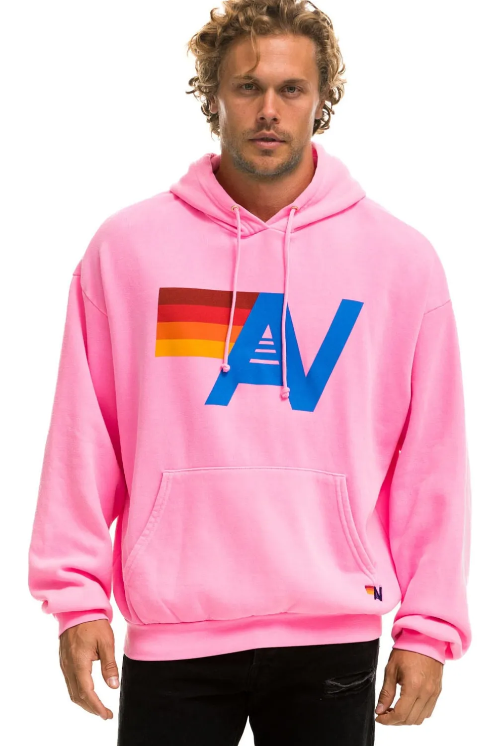 Hoodies | Hoodies | Aviator Nation LOGO PULLOVER RELAXED HOODIE - NEON PINK NEONPINK